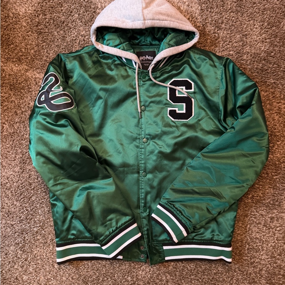 Harry Potter Slytherin green satin jacket lightly used